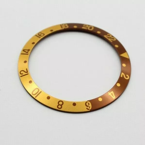 Lünette Bezel Inlay Brown-Gold kompatibel zu Rolex GMT Master 16753/8 16713/8