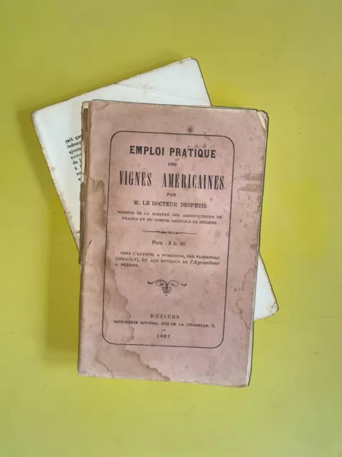 Emploi pratique des vignes américaines par le docteur Despetis 1882