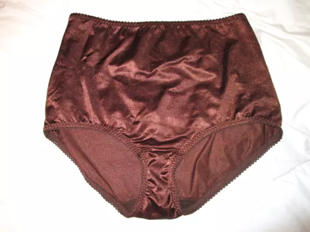 VINTAGE VASSARETTE SECOND Skin Satin Granny Panty Chocolate Brown Size XL  $11.25 - PicClick