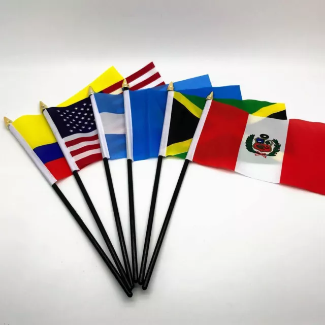 NORTH SOUTH AMERICA Hand Table Flags ALL COUNTRIES Without Base Country Display