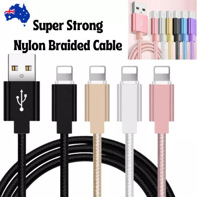 Braided USB Charger Phone Cable Data Cord For iPhone 14 13 12 11 Pro Max XR iPad