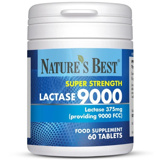 NATURE S BEST Super Strength Lactase Tablets 9000 FCC Enzyme Units Max ...