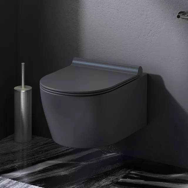 Design Hänge WC Spülrandlos Toilette abnehmbarer WC Sitz mit Softclose AM.PM