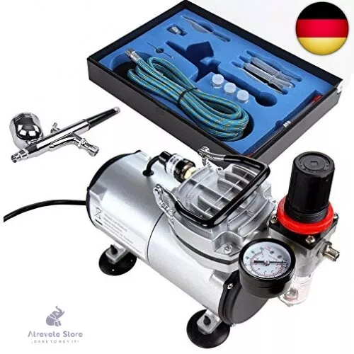 Timbertech Airbrush-Set mit Kompressor mit Mächtig Luftstrom und Luftdruck,