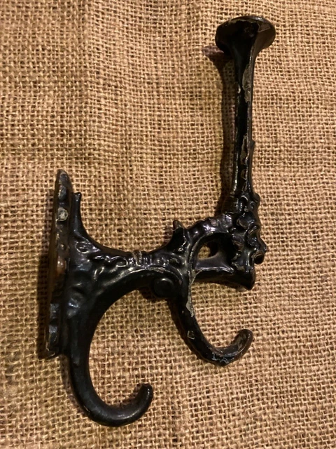 Original Victorian Metal Triple Coat Hook Figural Griffin Head Architectural