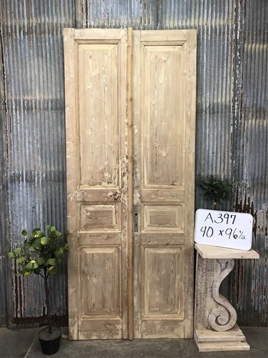 Antique French Double Doors (40x96.5) Raised Panel Doors, European Doors A397