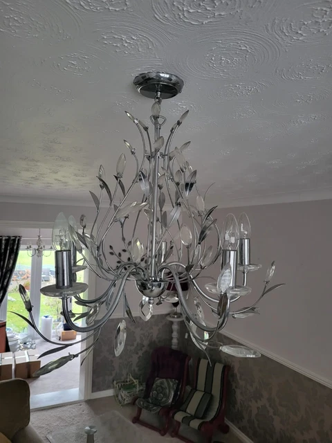 Chrome & Diamante Light Fitting 