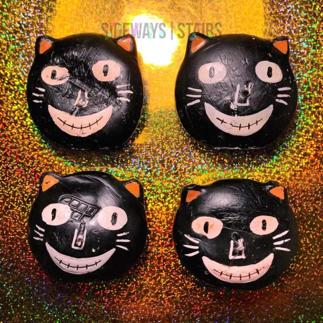 HALLOWEEN BLACK CAT FLOATING CANDLES retro feline vintage Beistle style