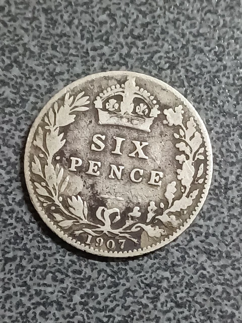 1907 Edward VII Sixpence 6d Silver Coin in Collectable Condition