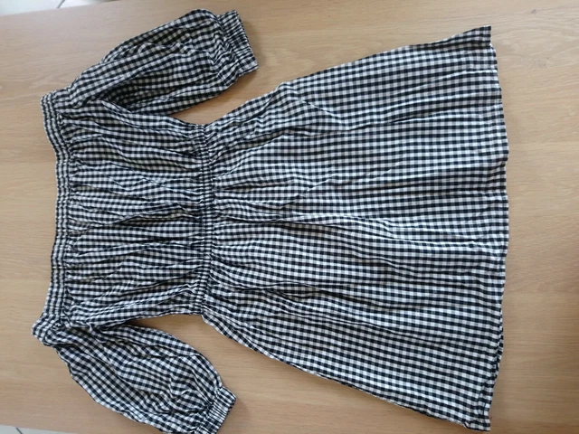 Robe à carreaux vichy bordeaux et blanche Promod T38 M - Vêtements