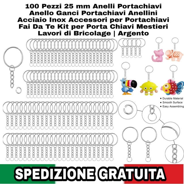 Anelli Di Salto Per Bigiotteria | 1390 Pezzi In Argento | 4-10 Mm | Per Bracciali, Collane, Orecchini - Foto 8