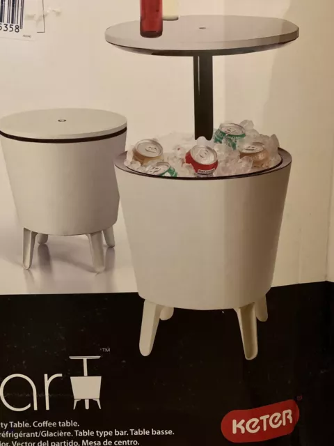 Keter Cool Bar Portaghiaccio Bianco Tavolino Termico