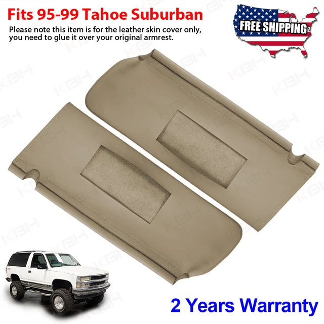 2PCS FITS 1995 1999 Tahoe Suburban Yukon Sun Visor Leather Cover