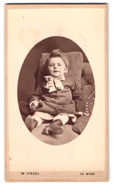 Photography W. Engel, Vienna, Alserhauptstr. 27, Portrait Little Boy in Dress m