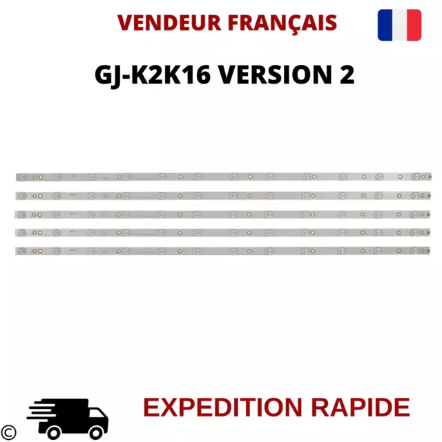 Kit Complet 5 Pcs Barres Led Philips Gj-2K16-430-D512-V4 43Pus6101 43Pus6201 Etc