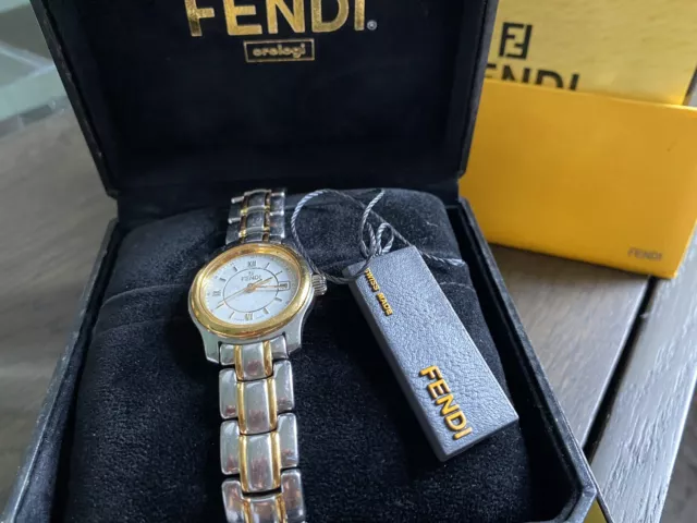 Authentic Fendi Dual Two-Tone Stainless Gold Silver Watch