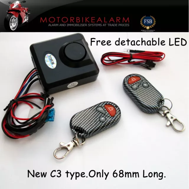 EASY FIT Motorcycle / Motorbike bike Scooter Trike Quad Alarm 2 wire connection