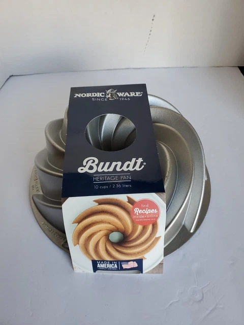 Nordic Ware Heritage Bundt Pan 10 Cups 2.4L Heavy Duty Cast Aluminum Baking Cake Nordic Ware Heritage Bundt Pan 10 Cups 2.4L Heavy Duty Cast Aluminum Baking Cake
