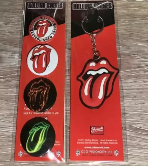 Rolling Stones Memorabilia Keychains and Buttons / Pins