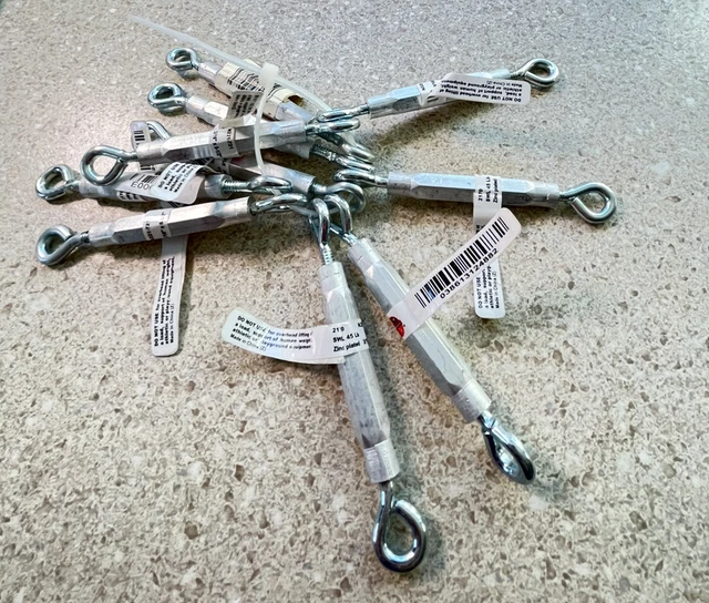 E868~ 10 National Hardware Eye and Eye Turnbuckle Zinc Pltd 3/8" x 5.5" N221-721