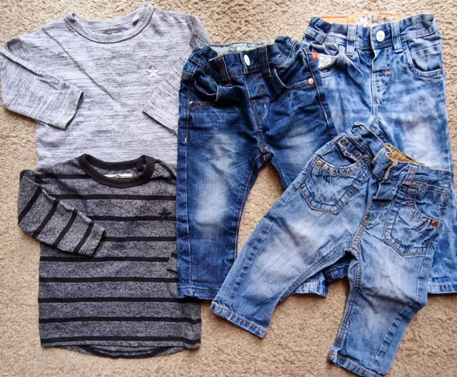 NEXT Blue Denim Jeans Bundle Baby Boy 9-12 Months Oufits Long Sleeve Tops