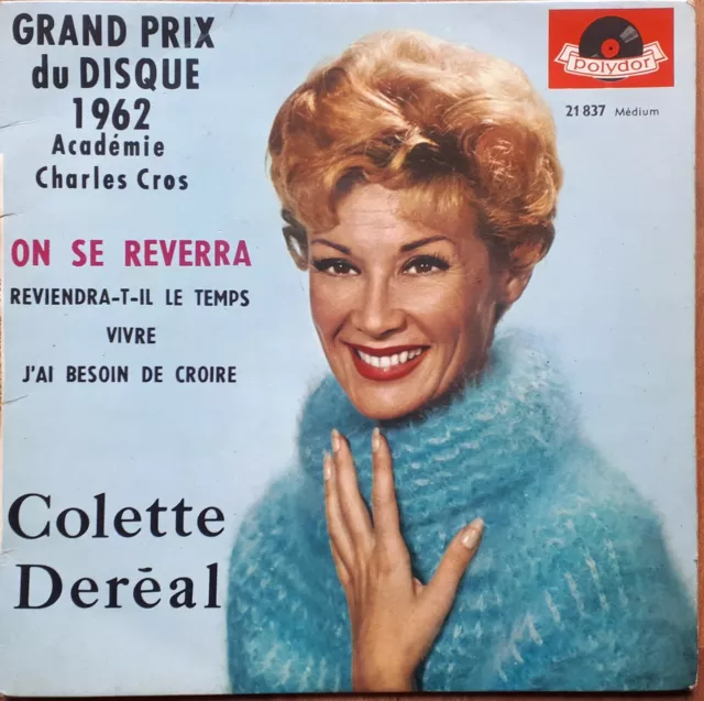 COLETTE DEREAL On se reverra 45T EP BIEM Polydor 21.837 Grand Prix du disque 62