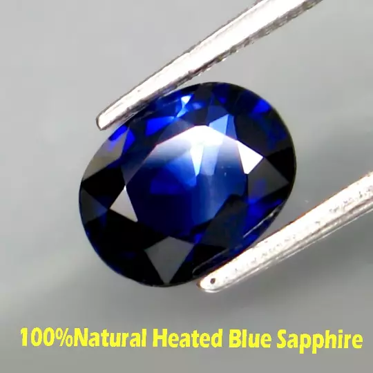 0.84Cts Unheated Natural Vivid Blue Sapphire ~ 100%Genuine Hi-End Lustrous Gems! 2