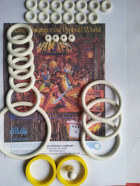 Kit élastiques (caoutchoucs) Et Doigts De Batteur Noirs Pour Flipper Bally Centaur - Neuf