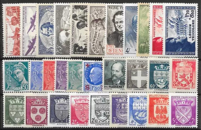 timbres France neufs * année complète 1942