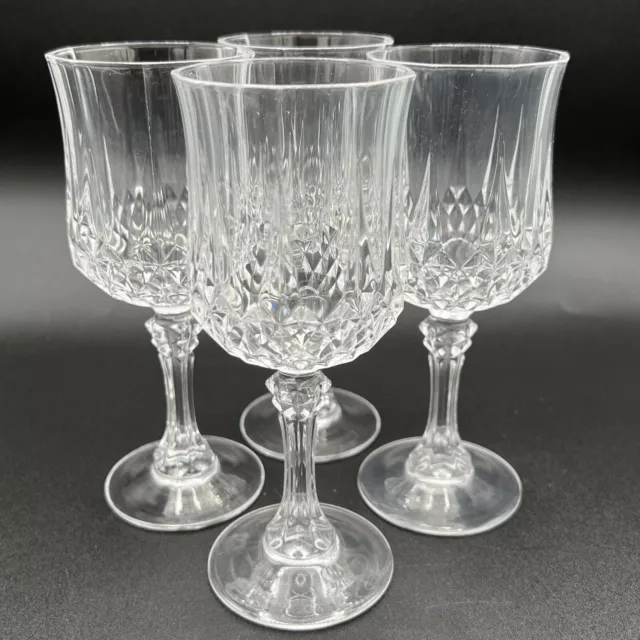 Cristal D'Arques Durand Crystal Longchamp 6 1/2" Wine glass  set of 4