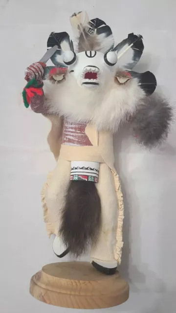 Handmade Native American Pueblo Hopi Kachina Doll- White Ogre GORGEOUS PIECE !!!