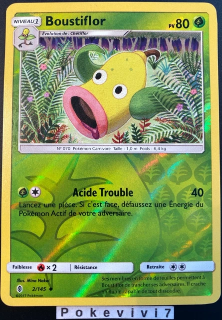 Pokemon Card BOUSTIFLOR 2/145 REVERSE Sun & Moon 2 SL2 French NEW