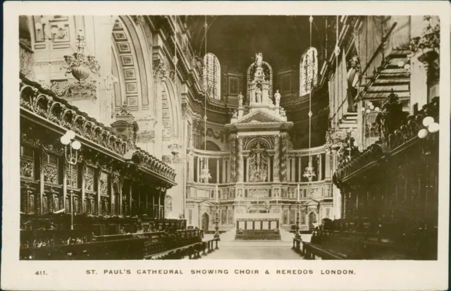 London St. Pauls Cathedral Chor & Reredos 1912 echtes Foto WH Smith