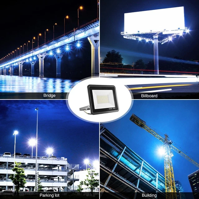 50W LED Flutlicht Strahler Fluter Scheinwerfer Außen Baustrahler Lampe Kaltweiß 9