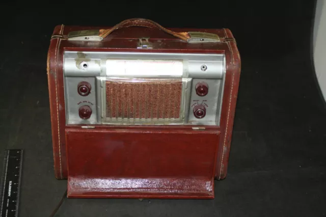 Bendix Par-80A Portable Suitcase Radio Antique Flightweight Receiver Working Wow