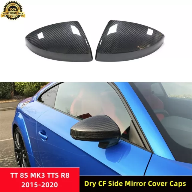TT Copertura Specchio Carbonio Asciutto per Audi TT MK3 TTS R8 2015-2020 Senza Foro Aggiunto
