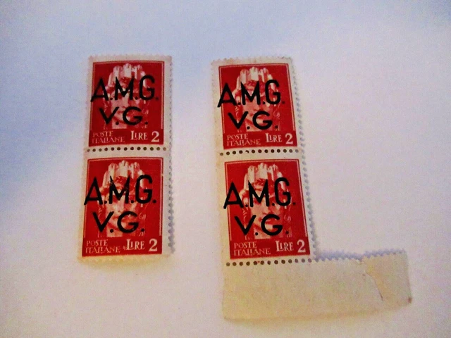 Italy Italian Trieste Overprint Amg Vg 2 Lira Stamps - 4