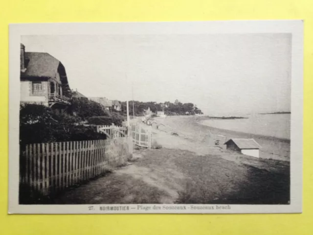 cpa RARE ILE de NOIRMOUTIER (Vendée) Plage des SOUZEAUX Souzeaux Beach