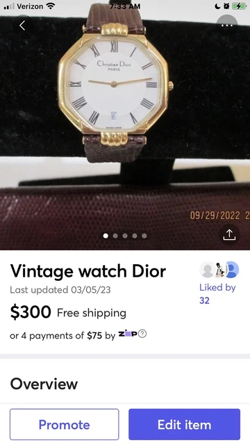 Vintage Womens Christian Dior Watch with newly placed battery