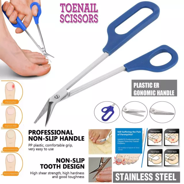 Long Handled Toe Nail Clippers Angled Scissors Chiropody Toenail Cutters Tool