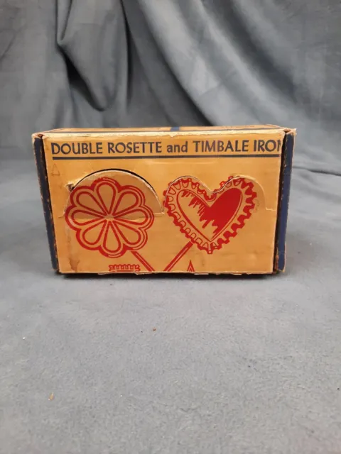 Nordic Ware Double Rosette and Timbale Iron 7 Molds Box Vintage No Handle