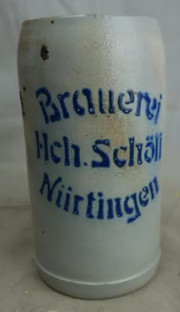 alter Brauerei Bierkrug Hch. Schöll Nürtingen