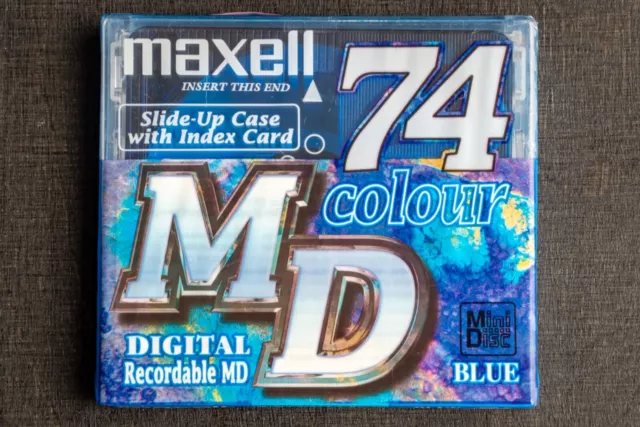 Maxell Mini Disc Recordable MD Colour Blue 74 Neu und originalverpackt