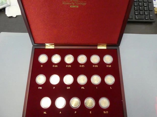 Römische Verträge 50 Jahre 2 Euro 2007 17 X 2 Euro, 50 Jahre Römische Verträge, 2007, original, in Holzbox EUR