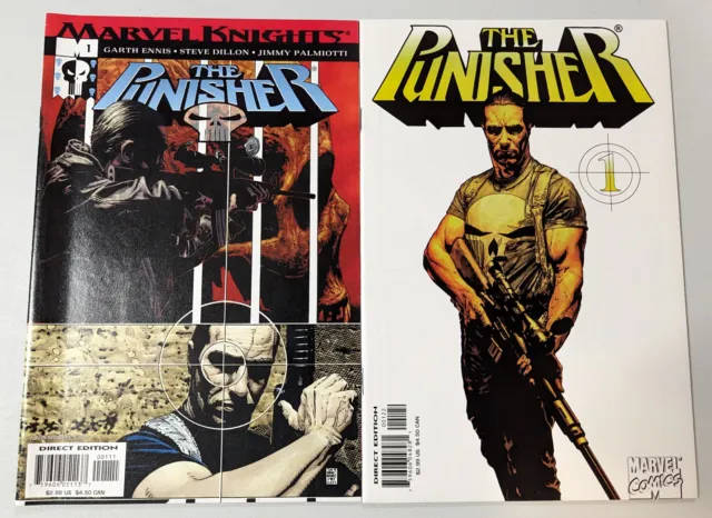 Marvel Knights Punisher 1  & Punisher 1 2nd Print Variant Garth Ennis Marvel