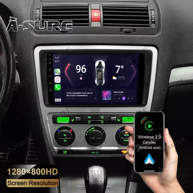 9'' Android 12 AutoRadio Carplay GPS BT Navi für SKoda Octavia II Yeti 2008-2014