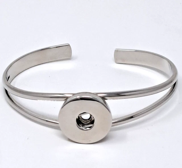 Silver Cuff SIngle 18mm to 20mm Snap Charm Bracelet For Ginger Snaps Silver Cuff SIngle 18mm to 20mm Snap Charm Bracelet For Ginger Snaps