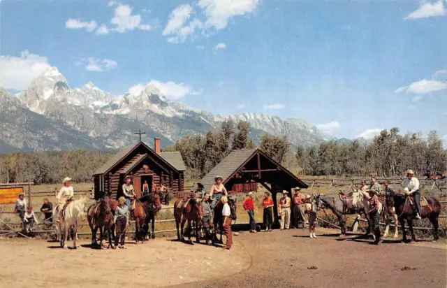 Wyoming WY   HORSES & RIDERS Grant Teton Park UNION PACIFIC RAILROAD  Postcard