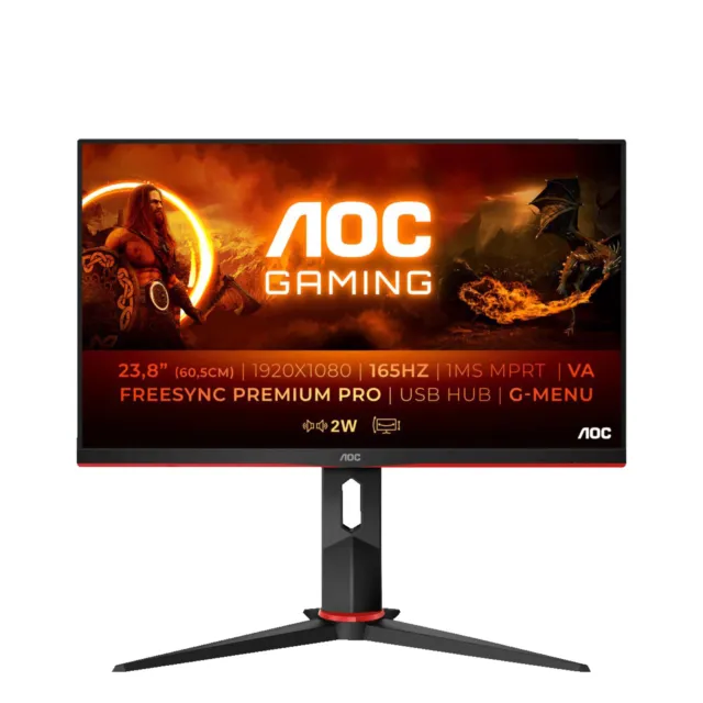 AOC 24G2SPU/BK 23,8 Zoll Full-HD Gaming Monitor (1 ms Reaktionszeit, 165 Hz)