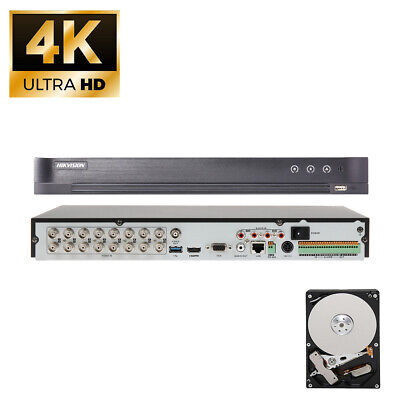 0/.5/1/2TB; Hikvision HikVision HiWatch DVR-216Q/ 208Q-F1 16/8 Channel Turbo HD CCTV DVR 